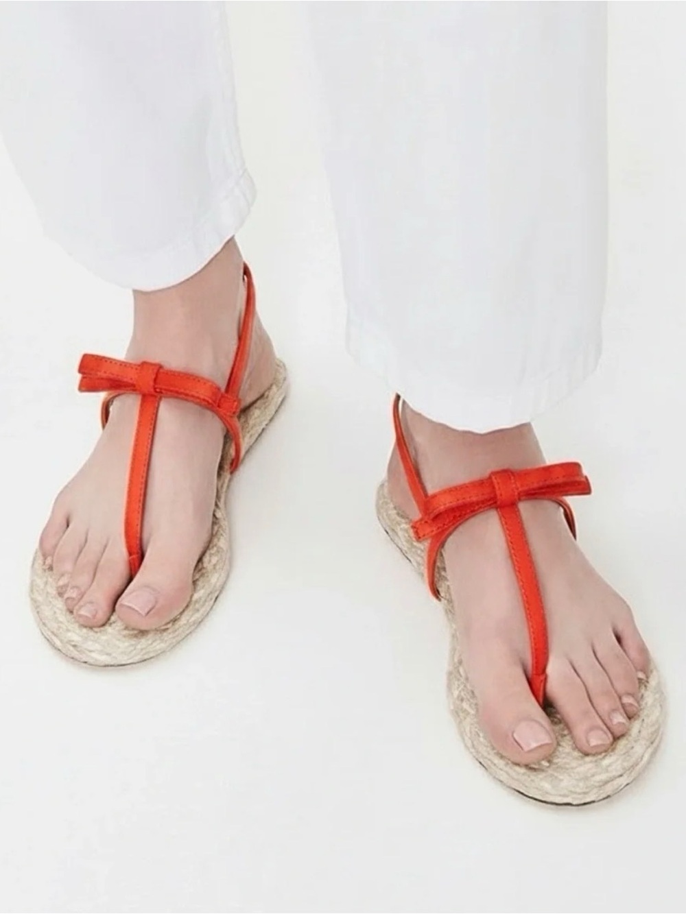 Stuart Weitzman Coral Bow Thong Espadrille Sandals - Picture 3 of 9